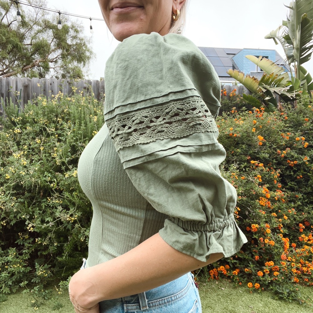 Free People Puff Sleeve Top